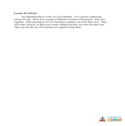 Contrition - Activity - Grades 6-8
